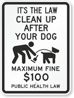 clean up after dog sign